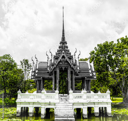 Thailand temple and pavilion beautiful architecture background 