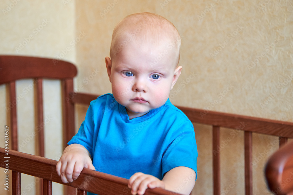 Portrait of a little thoughtful boy with blue eyes Portrait of a little thoughtful boy with blue eyes
