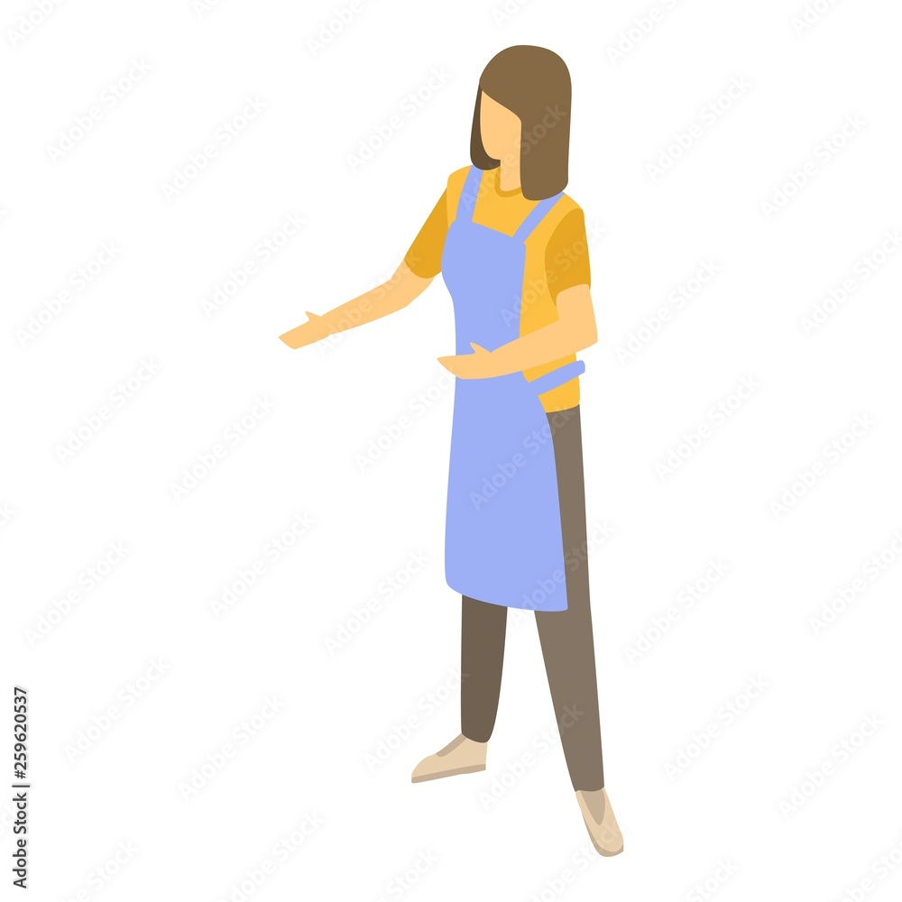 Woman farmer icon. Isometric of woman farmer vector icon for web design isolated on white background Woman farmer icon. Isometric of woman farmer vector icon for web design isolated on white background