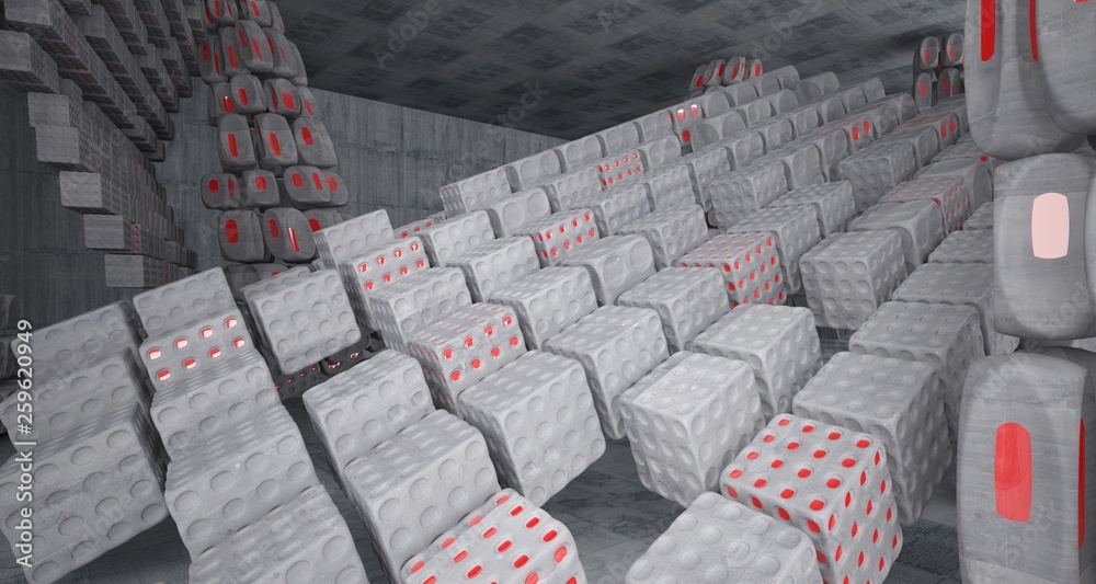 Fototapeta premium Empty dark abstract concrete smooth interior . Architectural background. 3D illustration and rendering