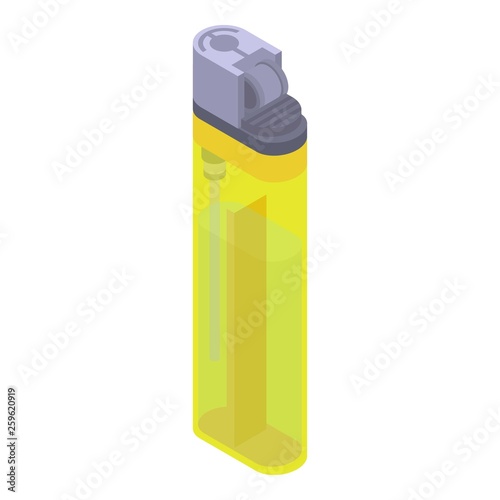 Transparent cigarette lighter icon. Isometric of transparent cigarette lighter vector icon for web design isolated on white background