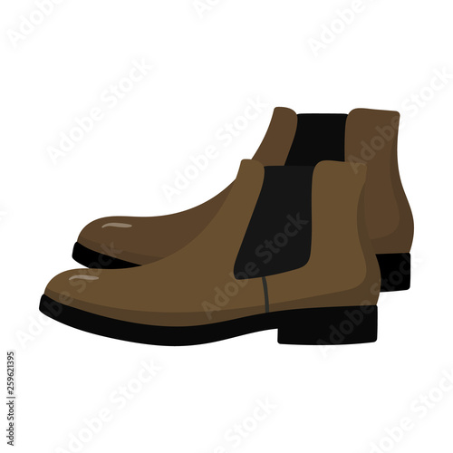 Mens chelsi shoe colored icon in white background