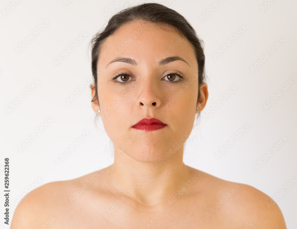 Gorgeous young woman with natural makeup and her beautiful skin after aesthetic procedure Gorgeous young woman with natural makeup and her beautiful skin after aesthetic procedure