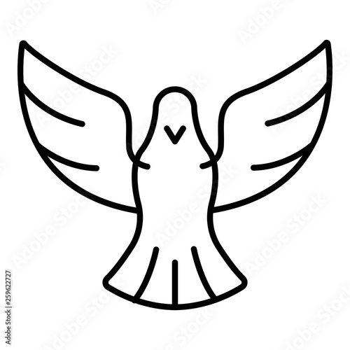 Peace dove icon. Outline peace dove vector icon for web design isolated on white background