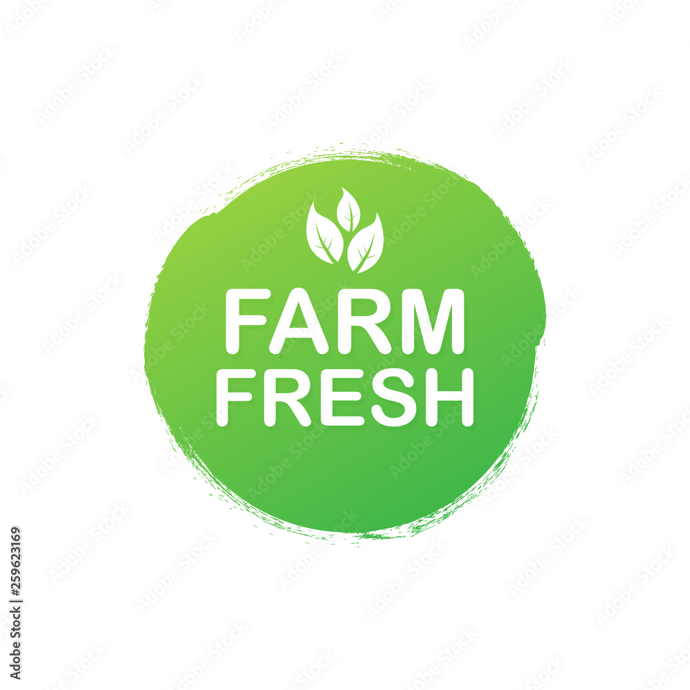 Farm fresh hand drawn logos. Green, brown and black colors. Vector illustration. Farm fresh hand drawn logos. Green, brown and black colors. Vector illustration.