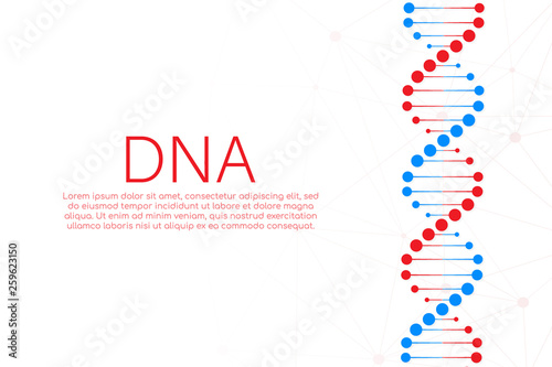DNA strand symbol. DNA genetics. Vector illustration.