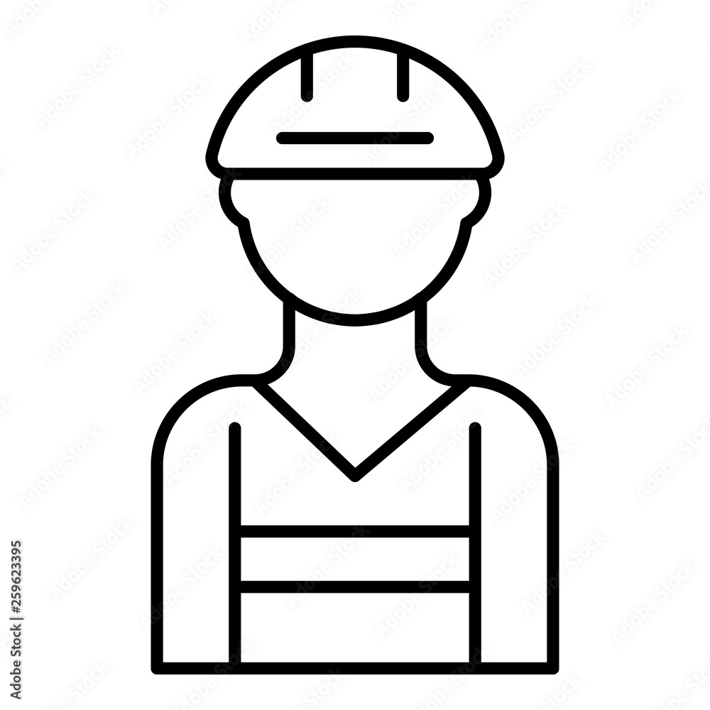 Masonry worker icon. Outline masonry worker vector icon for web design isolated on white background Masonry worker icon. Outline masonry worker vector icon for web design isolated on white background