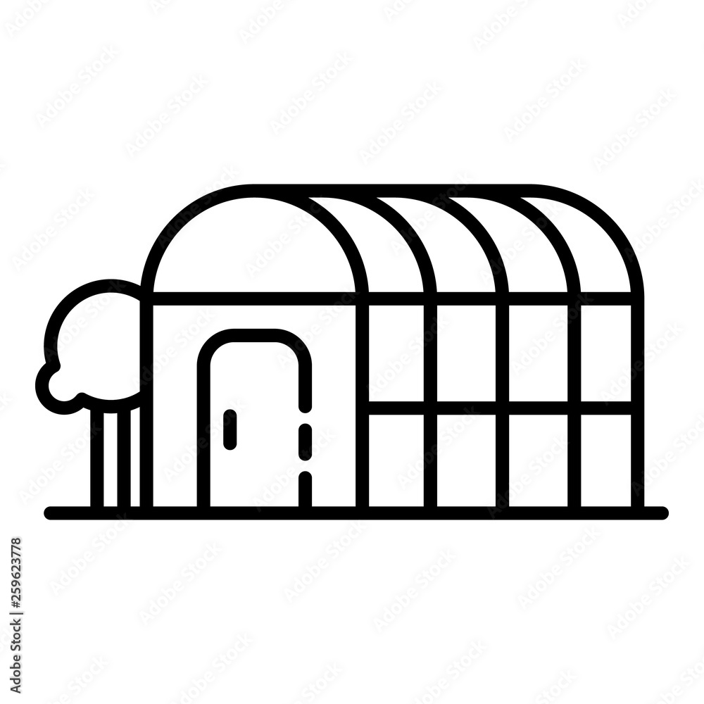 Home greenhouse icon. Outline home greenhouse vector icon for web design isolated on white background Home greenhouse icon. Outline home greenhouse vector icon for web design isolated on white background