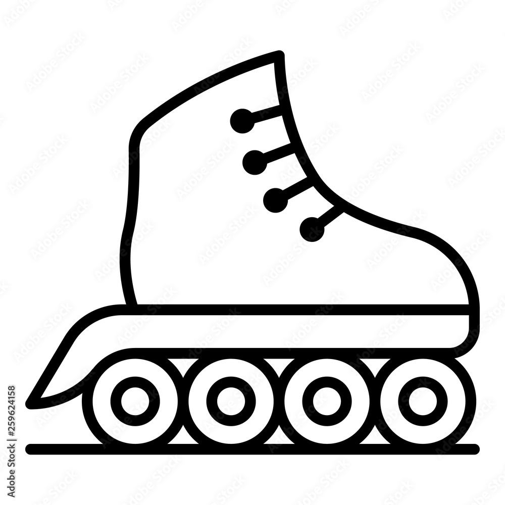 Inline skates icon. Outline inline skates vector icon for web design isolated on white background Inline skates icon. Outline inline skates vector icon for web design isolated on white background