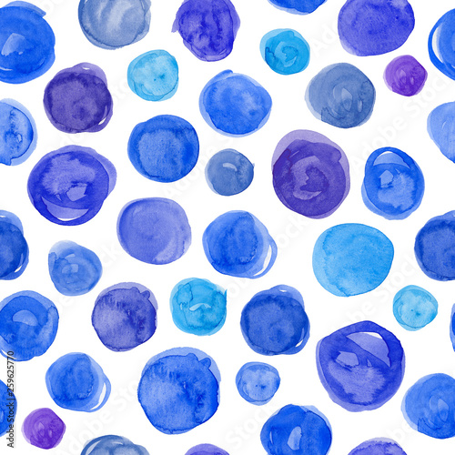 Seamless pattern. Watercolor hand drawn circles.