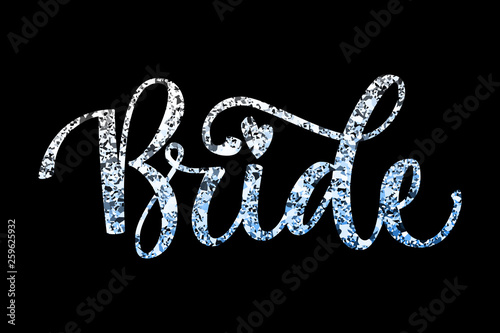 Bride Squad Party silver sparkle calligraphy text - Bride