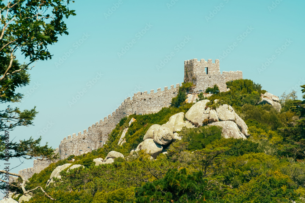 Medieval Castle Of The Moors (Castelo dos Mouros) built in 8th and 9th century by the berbers in Sintra, Portugal