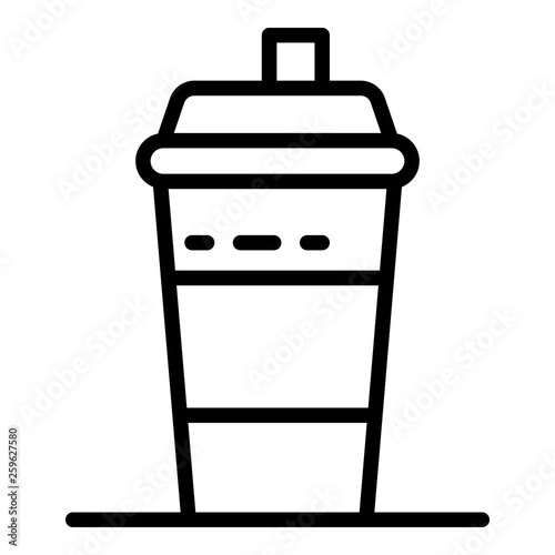 Milk shaker bottle icon. Outline milk shaker bottle vector icon for web design isolated on white background