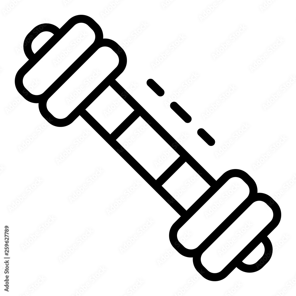 Fitness dumbbell icon. Outline fitness dumbbell vector icon for web design isolated on white background