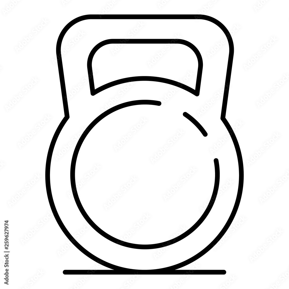 Kettlebell icon. Outline kettlebell vector icon for web design isolated on white background