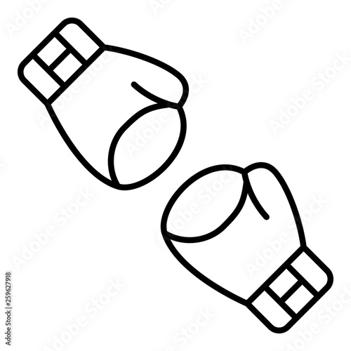 Boxing gloves icon. Outline boxing gloves vector icon for web design isolated on white background