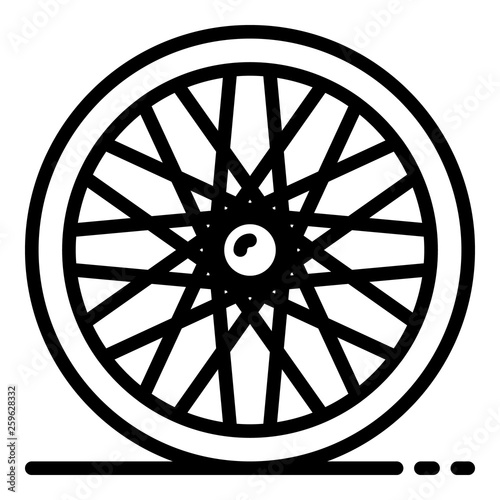 Cycling back wheel icon. Outline cycling back wheel vector icon for web design isolated on white background