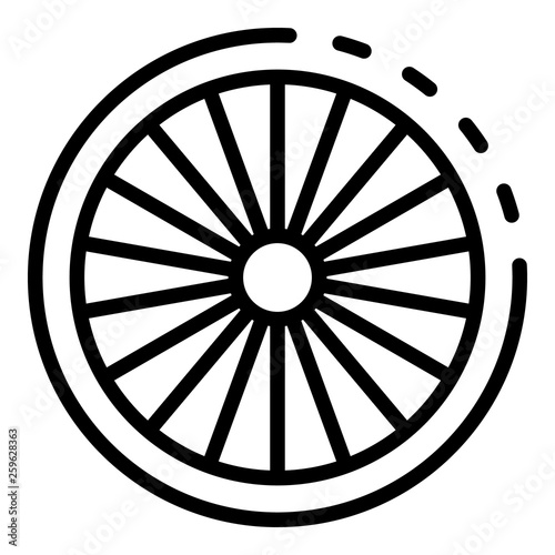 Cycling bike wheel icon. Outline cycling bike wheel vector icon for web design isolated on white background