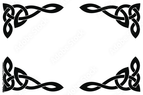 Celtic national ornament interlaced ribbon isolated on white background. Element for graphic design. photo