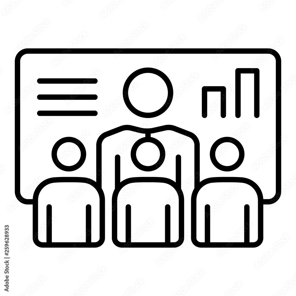 Business conference icon. Outline business conference vector icon for web design isolated on white background Business conference icon. Outline business conference vector icon for web design isolated on white background