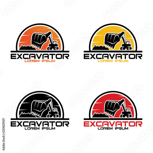 excavator logo design template