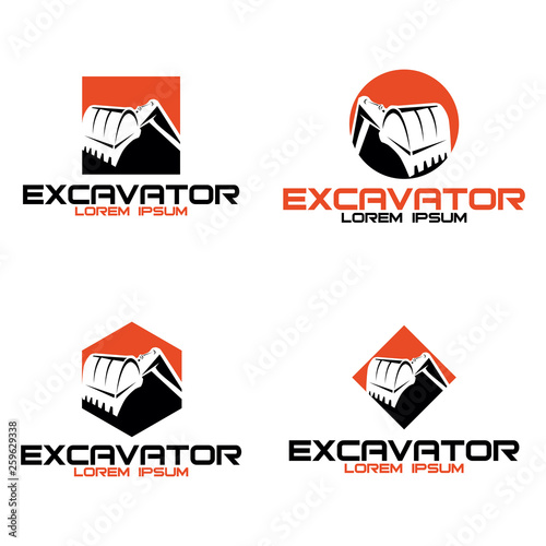 excavator logo design template