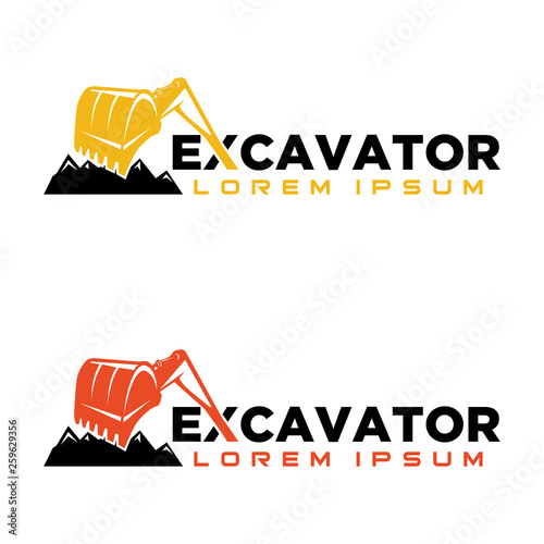 excavator logo design template