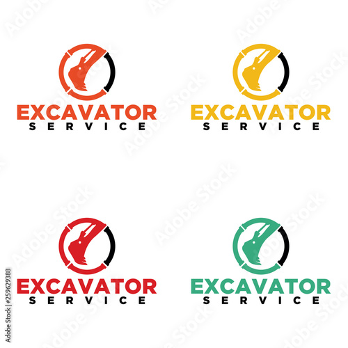excavator logo design template