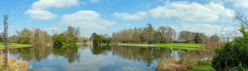 Panoramic view of Octagon Lake in Stowe, Buckinghamshire, United Kingdom