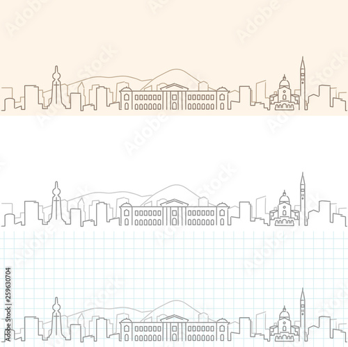 San Salvador Hand Drawn Skyline