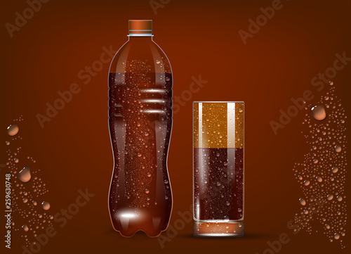Cola Bottle And Glass