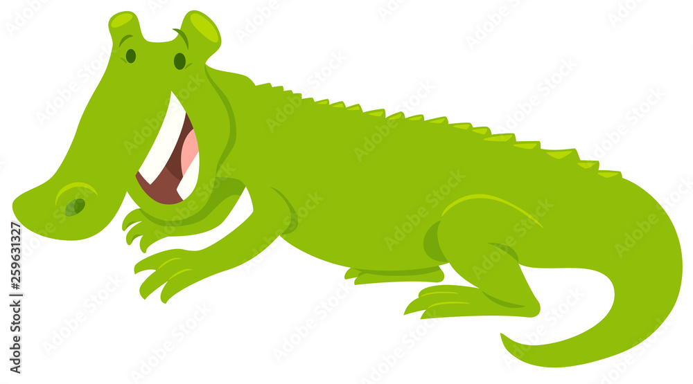 Naklejka premium happy crocodile wild animal character