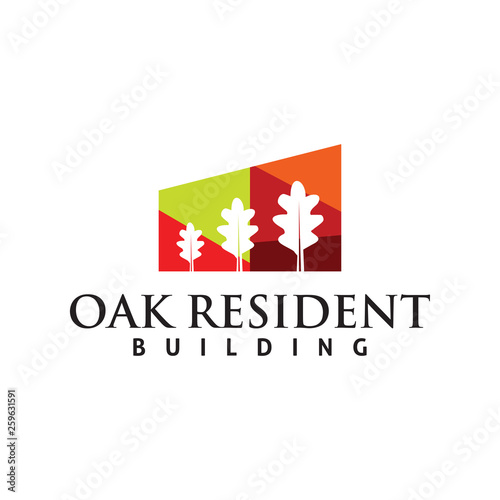 oak building logo business company design template material element isolated