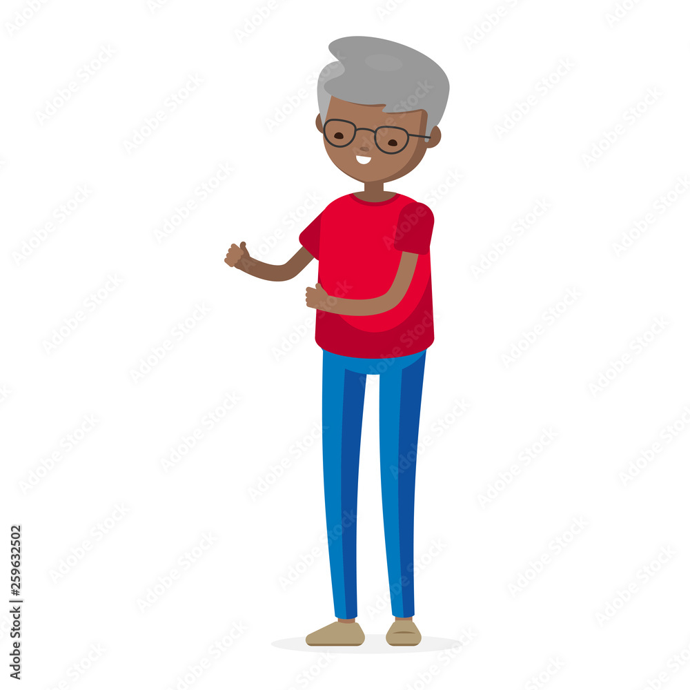 Old Senior Mature Latino Man Character in Casual Cloth Isolated Set Old Senior Mature Latino Man Character in Casual Cloth Isolated Set