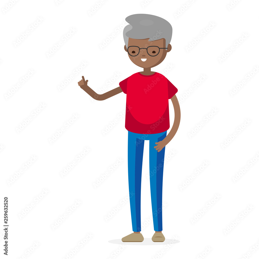 Old Senior Mature Latino Man Character in Casual Cloth Isolated Set Old Senior Mature Latino Man Character in Casual Cloth Isolated Set