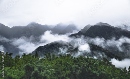 Cloudy mountains in Sapa