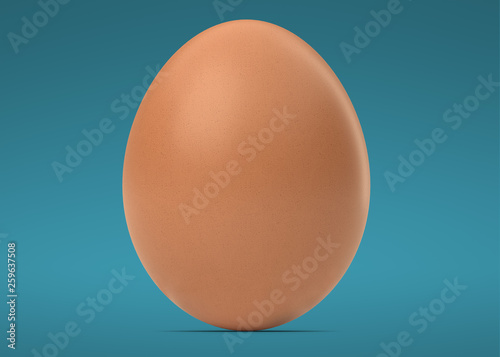 ODESSA, UKRAINE - APRIL 04, 2019. 3D model chicken egg. 3d render social media. 3D image egg social network.