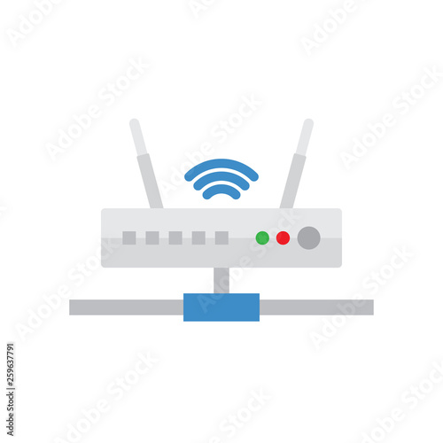 Router and signal symbol. Wi-Fi router