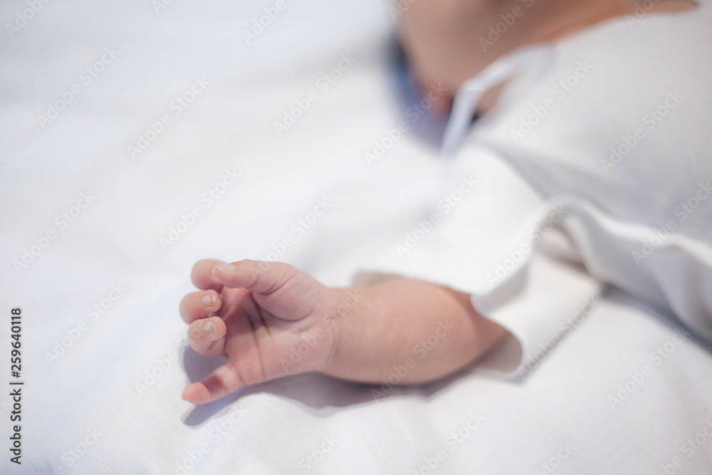 Newborn baby hand, close up Newborn baby hand, close up