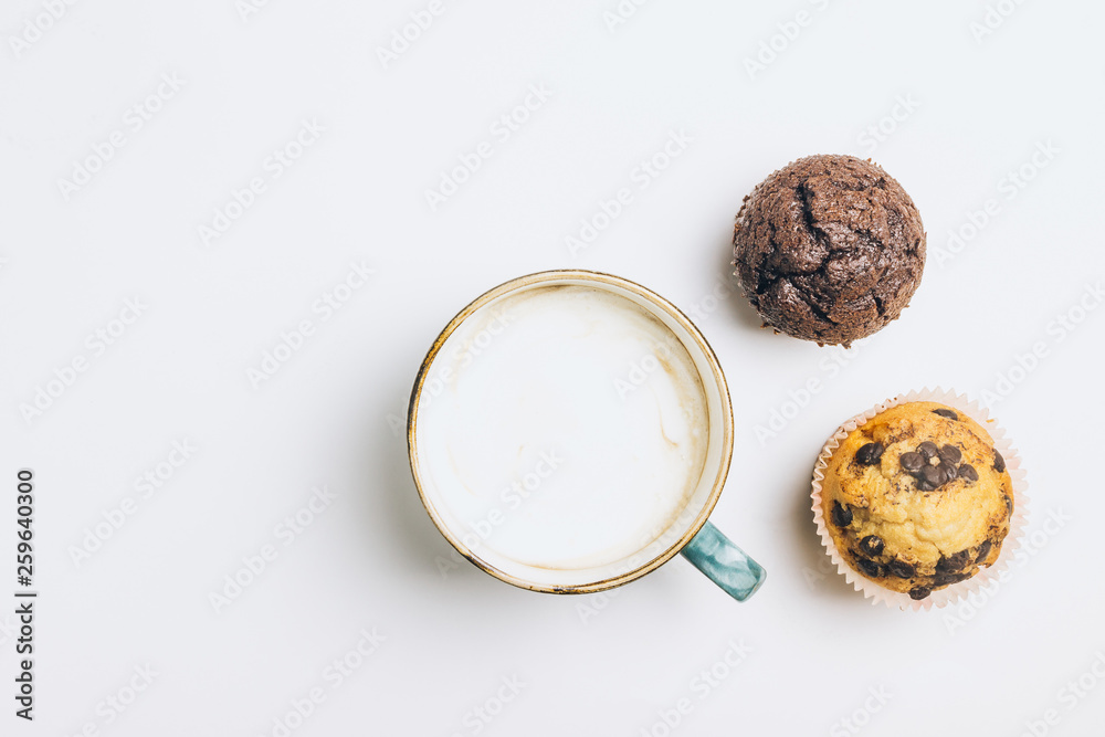 Homemademuffin, croissant puff cinnamon, breakfast food Homemademuffin, croissant puff cinnamon, breakfast food