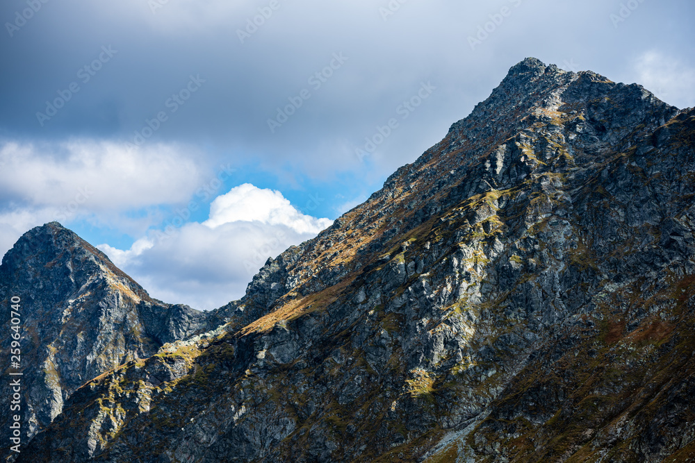 rocky mountain tops in slovakia in autumn