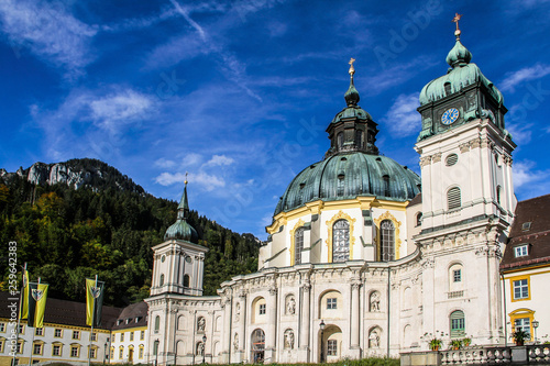 Ettal Abbey is a Benedictine monastery in the village of Ettal, near Linderhof, Oberammergau and Garmisch-Partenkirchen in the mountainous part of Bavaria. © igor_zubkov