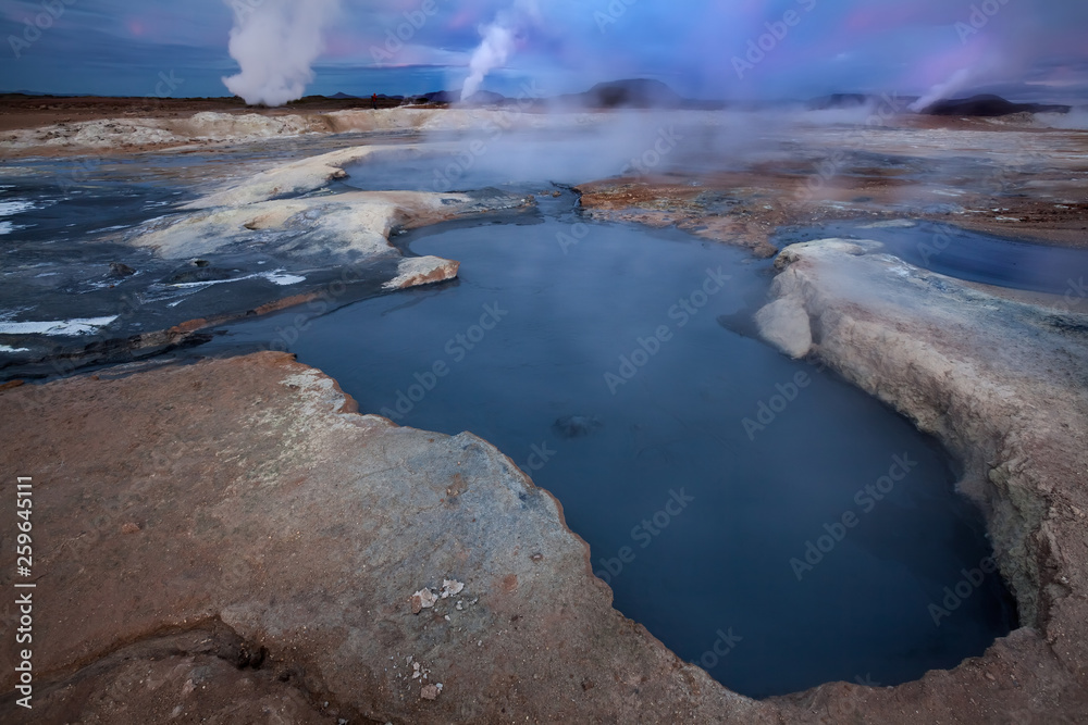  fumaroles and mud volcanoes in Namafjall geothermal area (Iceland)