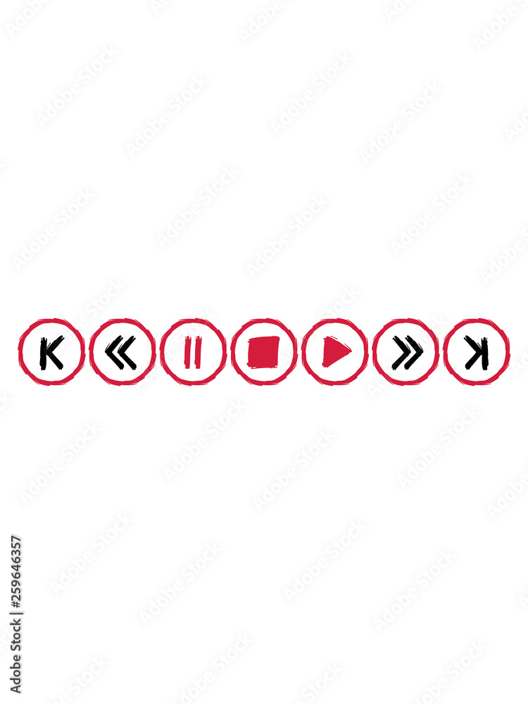 musik buttons kreise ringe tasten play pause vorspulen zeichen symbole ...