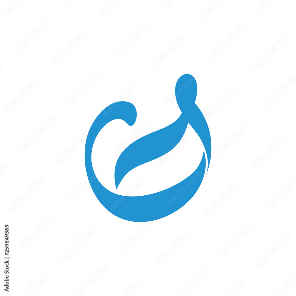 abstract curves letter us ribbon shape logo vector abstract curves letter us ribbon shape logo vector