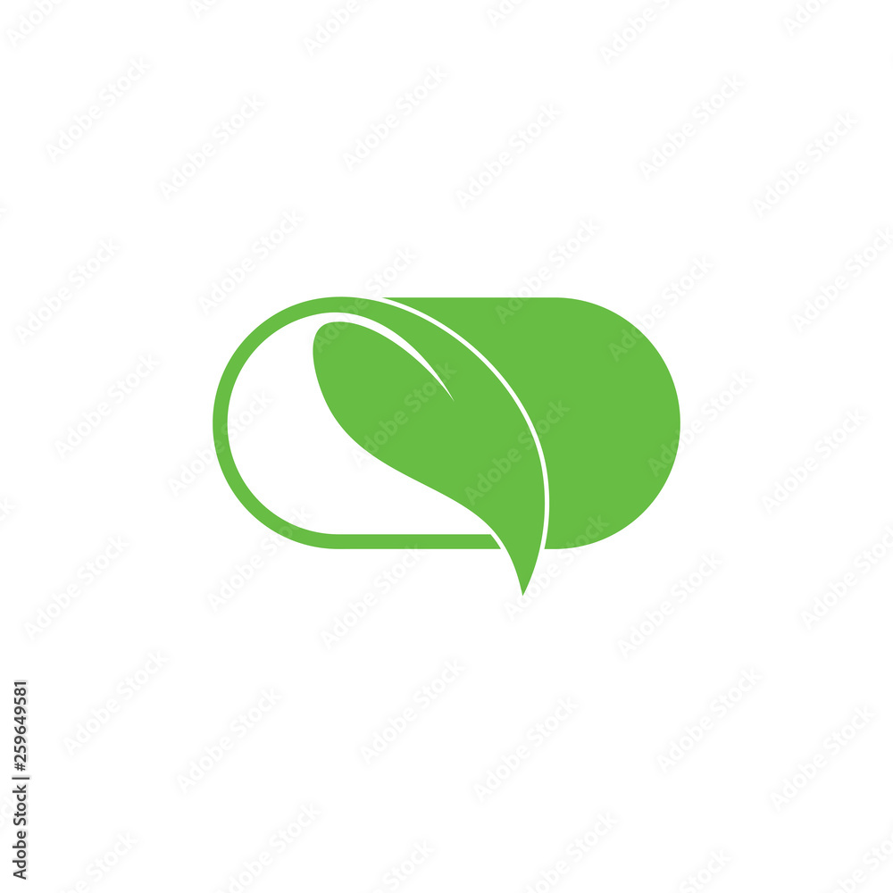 capsule leaf shape monogram natural medicine symbol logo vector capsule leaf shape monogram natural medicine symbol logo vector
