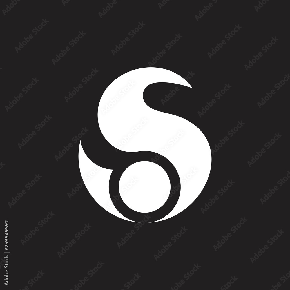 Naklejka premium letter s abstract circle curves geometric design logo