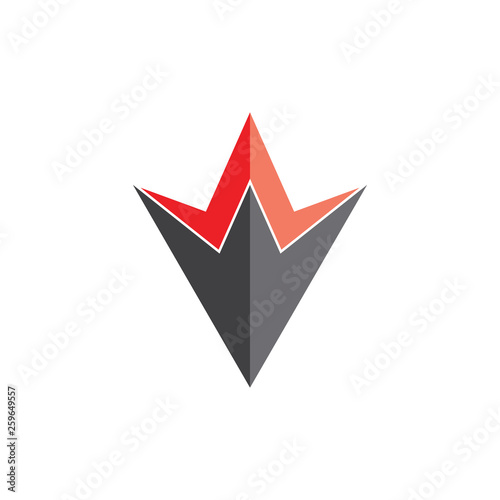 Free Download letter v simple 3d arrow geometric logo vector - GFXLoad