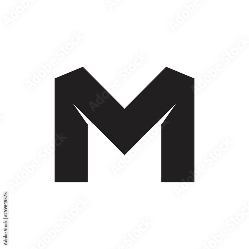 letter mv simple geometric logo vector