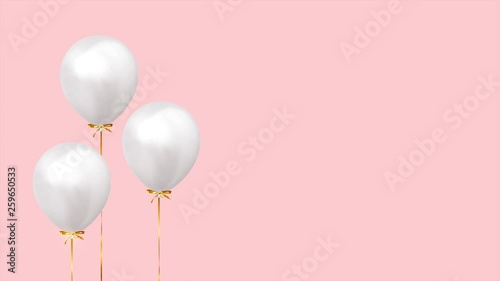 Background with helium balloons. Realistic celebration baloon